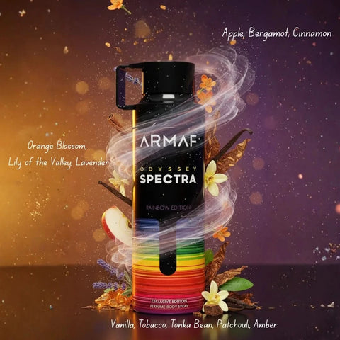 Odyssey Spectra deodorant spray by Armaf in 200ml bottle, featuring sleek packaging and a modern design.