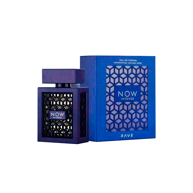 RAVE Now Intense Eau De Parfum 100ml bottle with sleek black cap and modern packaging.
