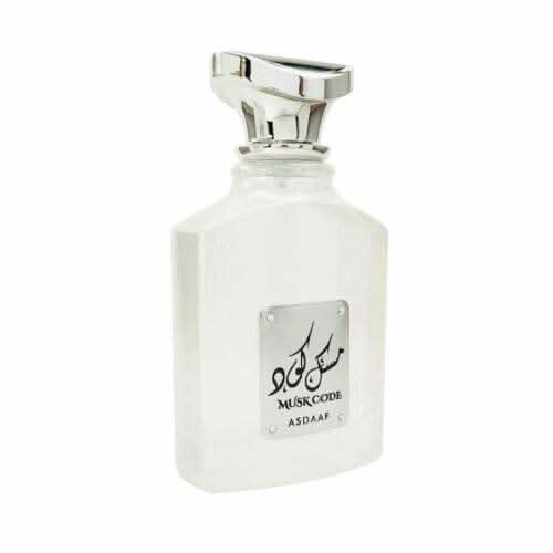 Asdaaf Musk Code EDP Eau De Parfum 100ML bottle with sleek design and clear fragrance label visible.