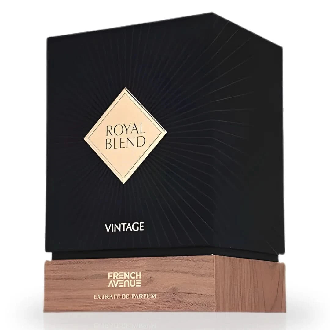 French Avenue Royal Blend Vintage Extrait de Parfum Spray 100ml bottle, elegant design showcasing the luxury EDP fragrance.