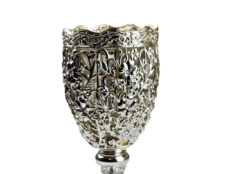 Arabia Incense/Bakhoor Burner (Mabkhara) -Oud Burner, Metal,Tray Inside 10 inch Tall (Silver) - Intense oud