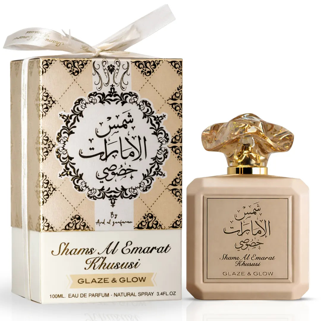 Shams Al Emarat Khususi Pink Blush & Glaze & Glow Eau de Parfum Sprays 100ml (3.4 oz) by Ard Al Zaafaran (Bundle) - Intense Oud