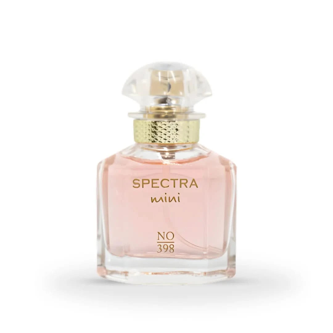 Spectra Mini No. 398 Eau De Parfum Spray 25ml, elegant fragrance bottle with a black cap and sleek design.