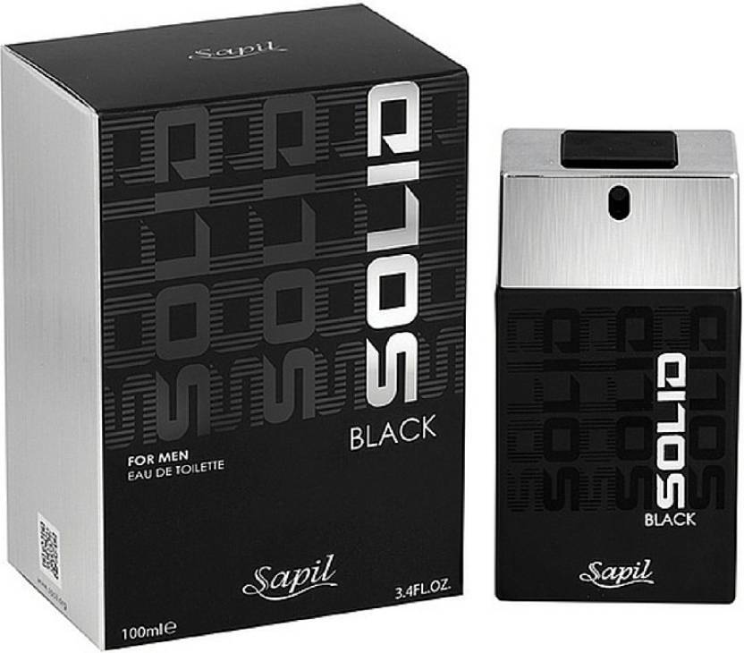 Solid Black for Men EDT - 100 ML (3.4 oz) by Sapil (BOTTLE WITH VELVET POUCH) - Intense oud