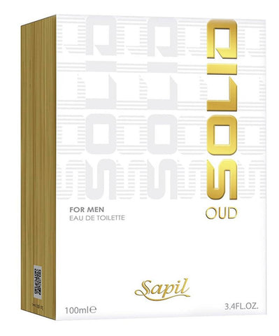 Solid Oud for Men EDT - 100 ML (3.4 oz) by Sapil (BOTTLE WITH VELVET POUCH) - Intense oud