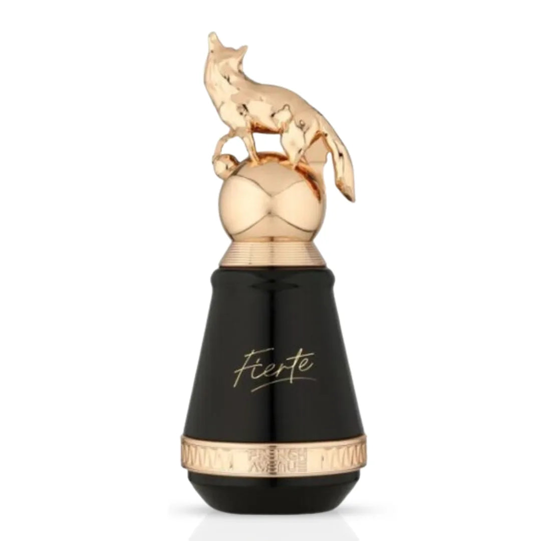 French Avenue Fierte Eau de Parfum Spray 100ml, elegant bottle with floral and woody notes, ideal for sophisticated fragrance.