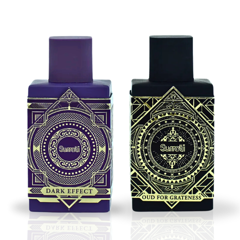 Surrati Dark Effect & Oud EDP spray 100ml, exotic fragrance for men and women, featuring dark and oud notes in a sleek bottle