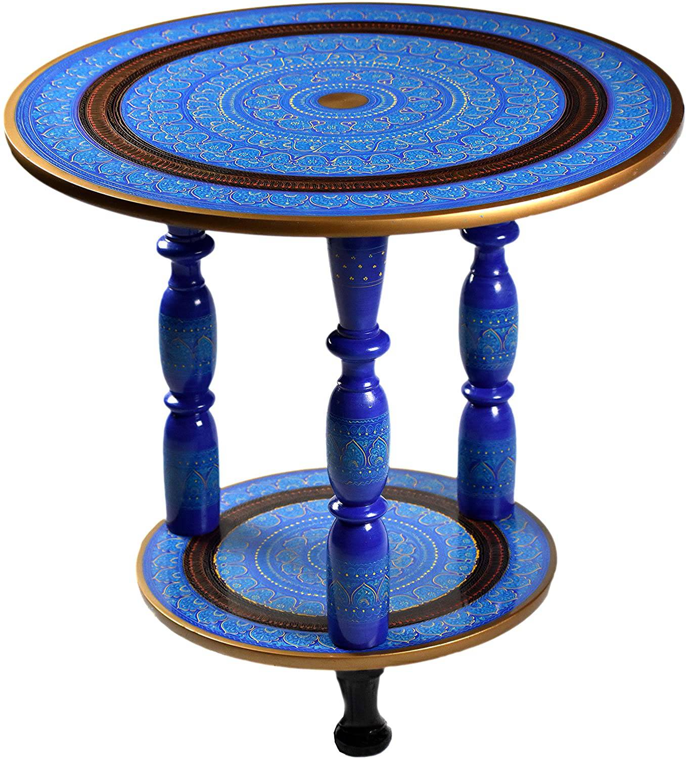 Hand-Crafted Table  - Lacquer Art Table (Teal) - Intense oud