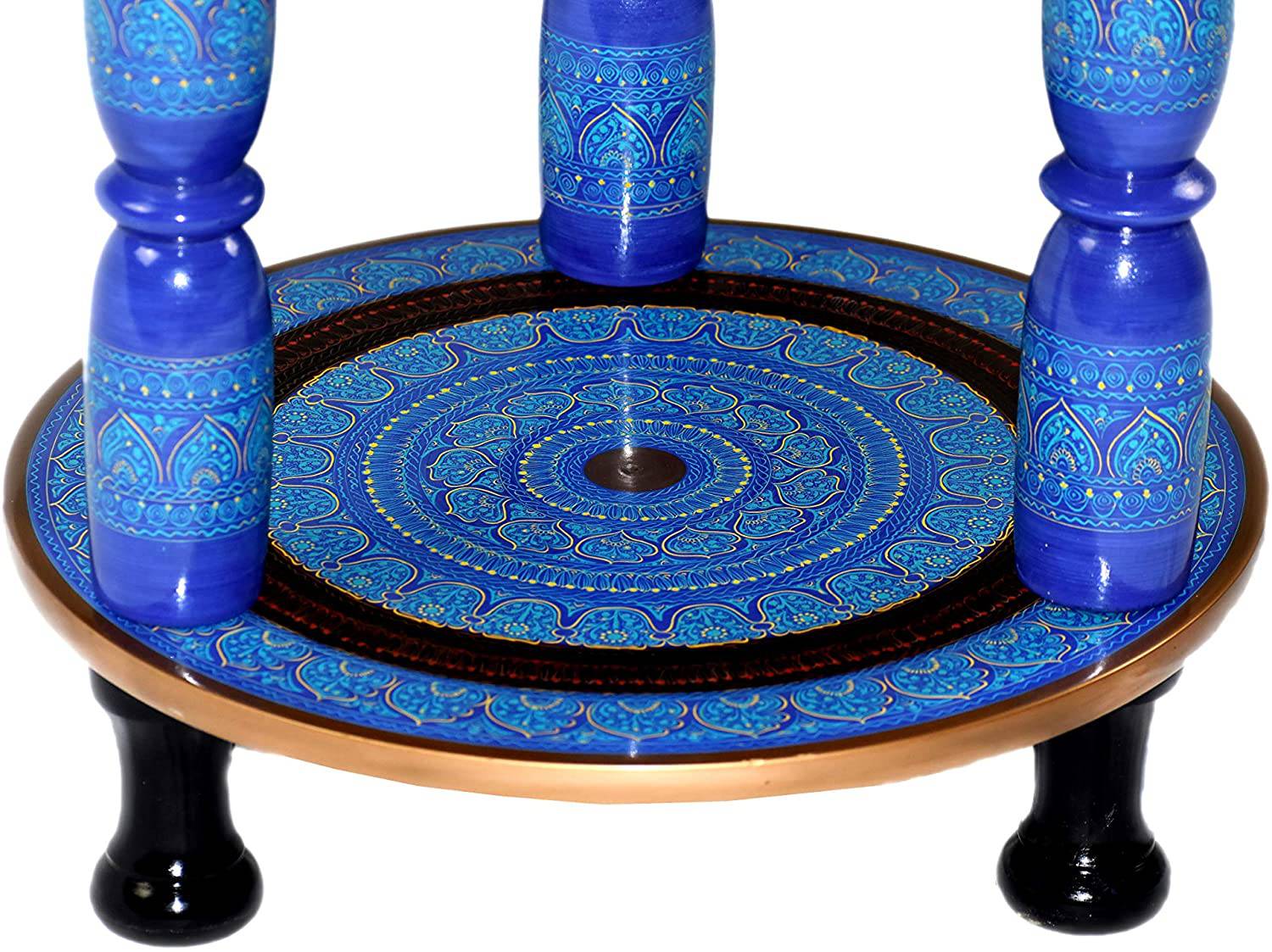 Hand-Crafted Table  - Lacquer Art Table (Teal) - Intense oud
