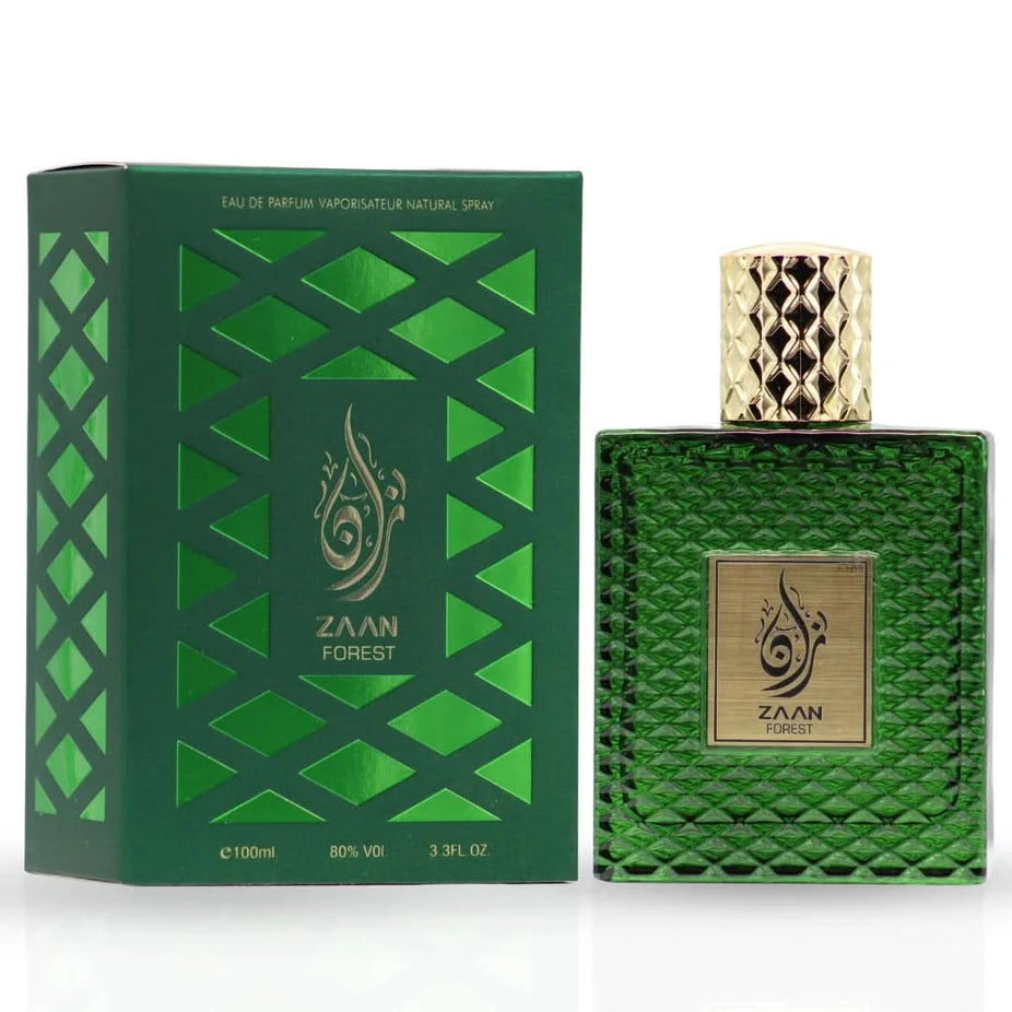 Aura by Aura Zaan Forest Eau De Parfum spray 100ml bottle, elegant packaging with forest-inspired design.