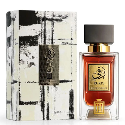 Aura Fragrances Rukiy Eau De Parfum Spray 100ml bottle with sleek design and elegant packaging.
