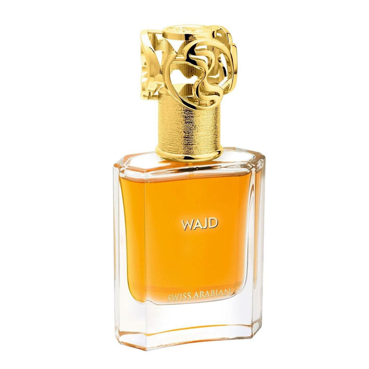 Swiss Arabian Wajd EDP 50ml bottle with velvet pouch, elegant packaging for the Eau De Parfum fragrance.