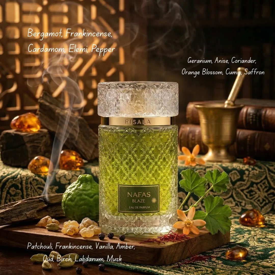 Elite Risala Nafas Blaze and Feather Eau De Parfum Bundle, 100ml spray bottles, elegant packaging, luxurious fragrance set
