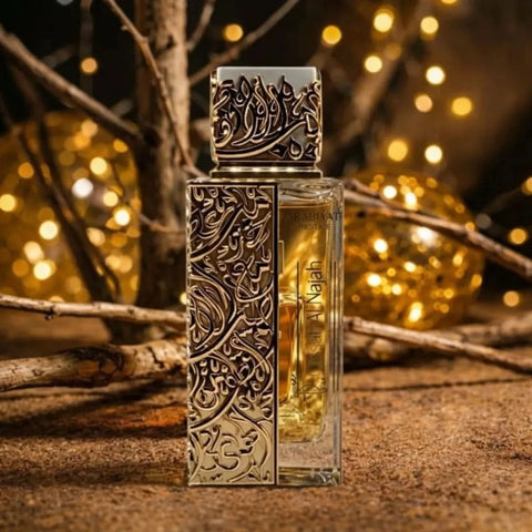 Arabiyat Prestige Qissat Al Najah Nedawi Eau de Parfum spray in 100ml bottle, featuring elegant fragrance and sleek design.