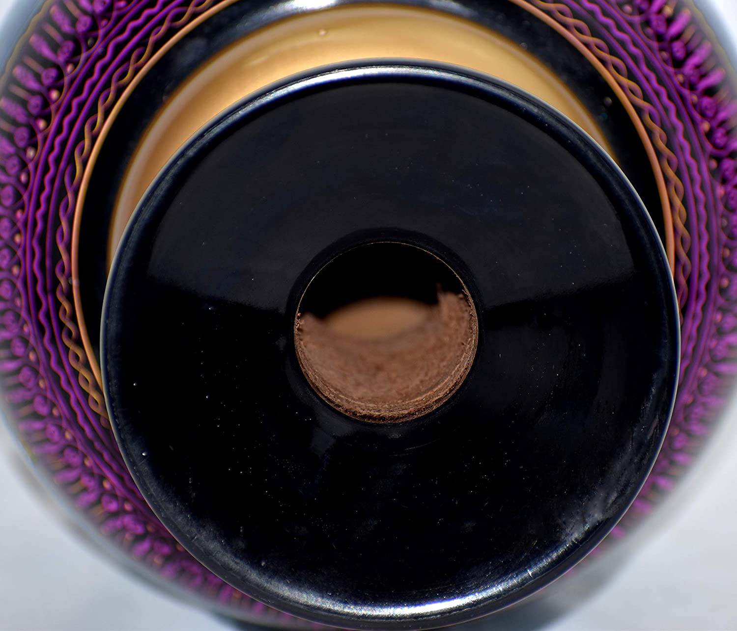 Handmade Modern Colorful Engraved Lacquer Art Decorative Vase,  16' Purple - Intense oud