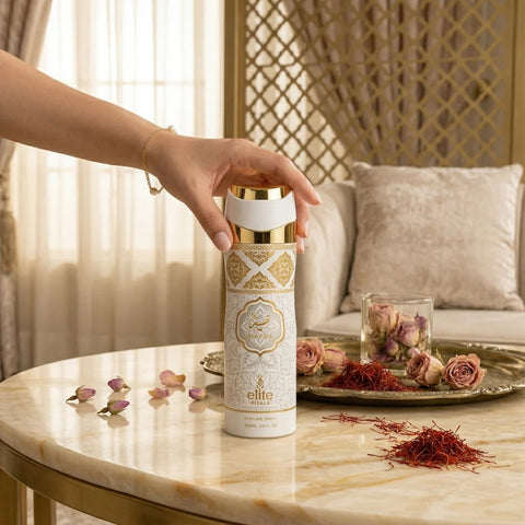 Hayba Body Spray by Elite Risala, 200ml deodorant bottle with a sleek design and fresh scent, shown in the image.
