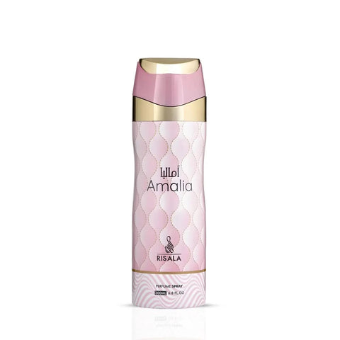 RISALA Amalia Eau De Parfum spray 100ml and perfumed body spray 200ml bundle, featuring elegant floral scent bottles.