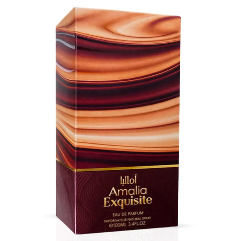 Elite Risala Amalia Exquisite Eau De Parfum spray 100ml with elegant bottle design and floral fragrance.
