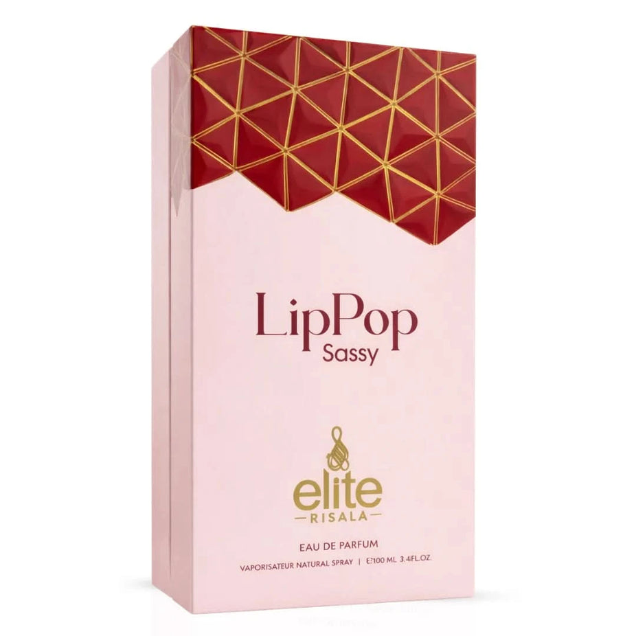 Elite Risala Bubbliz Lippop Sassy Eau De Parfum spray, 100ml, with elegant bottle design and vibrant packaging.