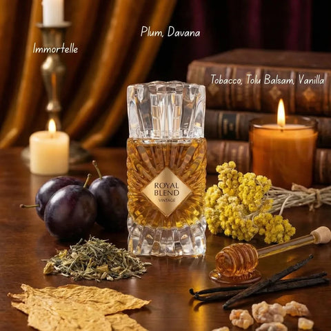French Avenue Royal Blend Vintage Extrait de Parfum spray bottle, 100ml, elegant packaging for luxurious EDP fragrance.