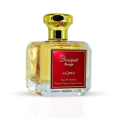 Bouquet Rouge Eau de Parfum spray by Vurv, 100ml bottle with packaging, featuring elegant floral and warm scent notes.