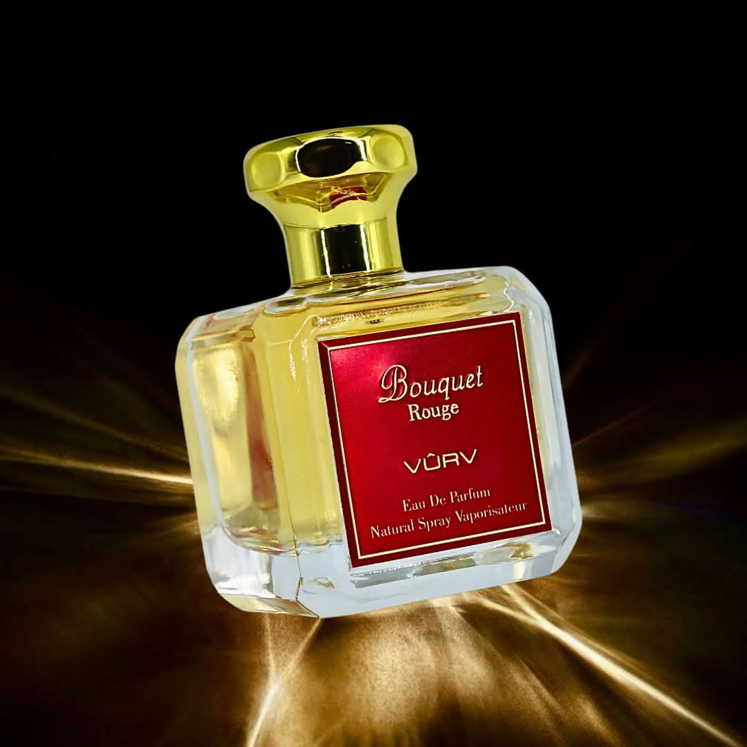 Bouquet Rouge Eau de Parfum spray by Vurv, 100ml bottle, floral fragrance with elegant packaging.