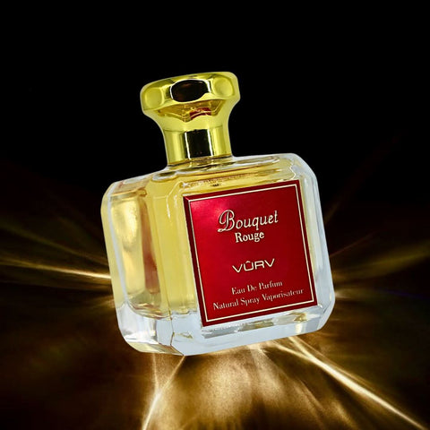 Bouquet Rouge Eau de Parfum spray by Vurv, 100ml bottle, floral fragrance with elegant packaging.