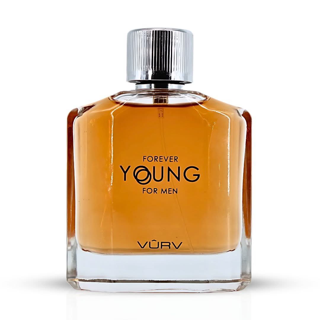 Vurv Forever Young Eau de Parfum 100ml bottle with packaging, featuring sleek design and elegant branding.