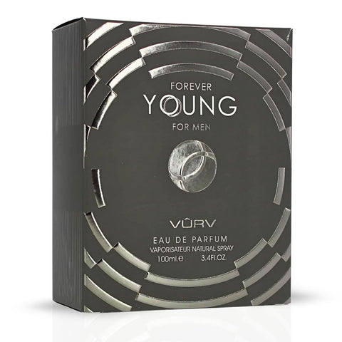 Vurv Forever Young Eau de Parfum 100ml bottle with packaging, elegant design and branding visible in the image.