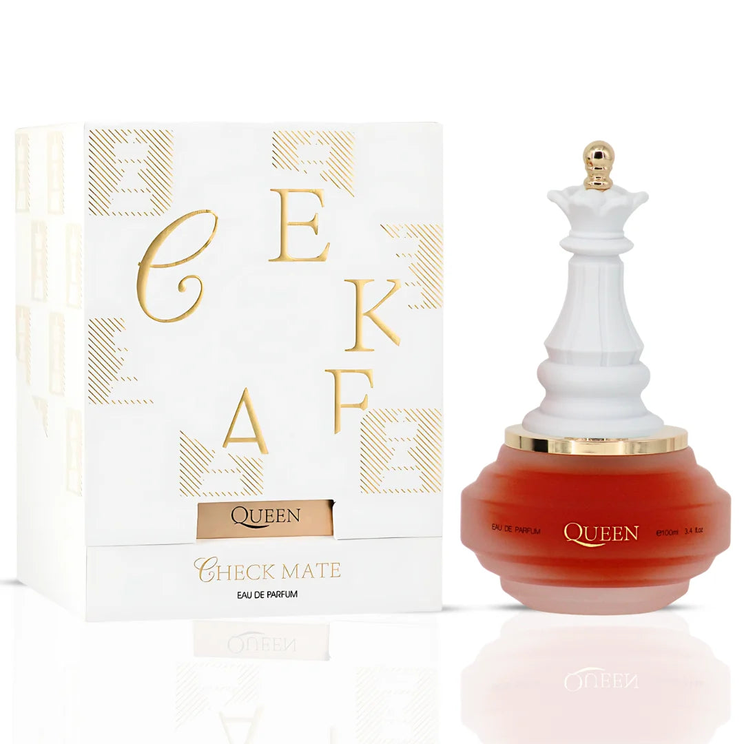 Bundle of Armaf Checkmate Black Knight and Queen Eau de Parfum sprays, featuring 100ml bottles with sleek black packaging.
