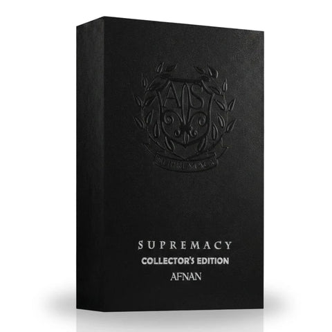 Afnan Supremacy Collector's Edition Eau De Parfum spray bottle, 100ml, with elegant packaging and glass bottle design.