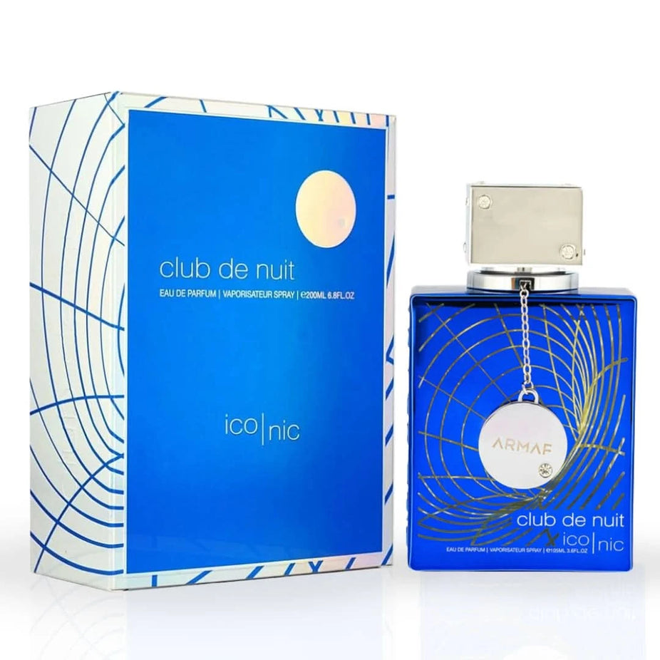 Armaf Club De Nuit Intense Man and Iconic Eau de Parfum Spray bundle, 200ml bottles, featuring sleek glass bottles with branding.