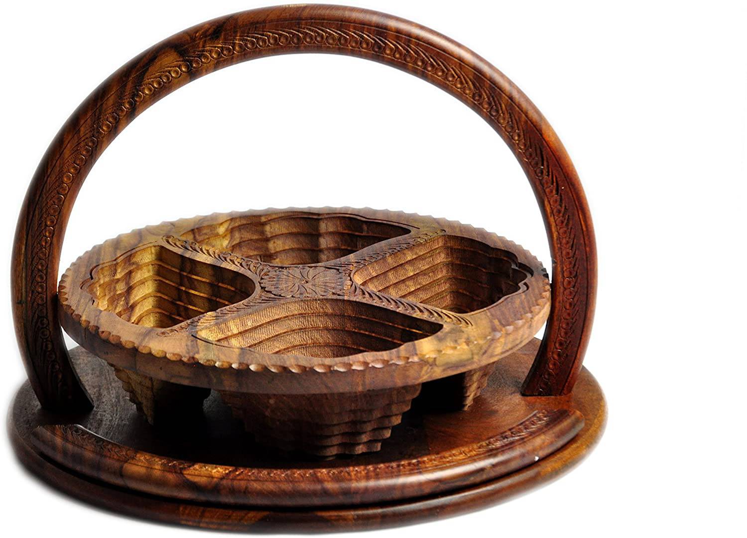 Medium Wooden Collapsible Basket- Fruit Basket- Decorative Basket - Intense oud