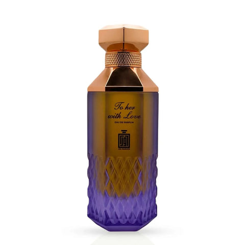 Aura Fragrances To Her With Love Eau De Parfum spray in a 100ml bottle, elegant packaging with a floral and fruity scent.
