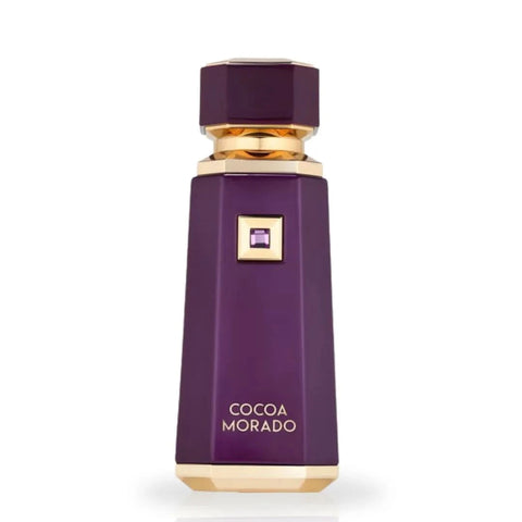 French Avenue Cocoa Morado Extrait de Parfum Spray 100ml, elegant EDP bottle with dark purple accents.