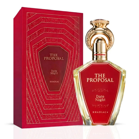 Khadlaj The Proposal Special Occasion and Date Night Eau de Parfum Bundle, 100ml, featuring elegant fragrance bottles.