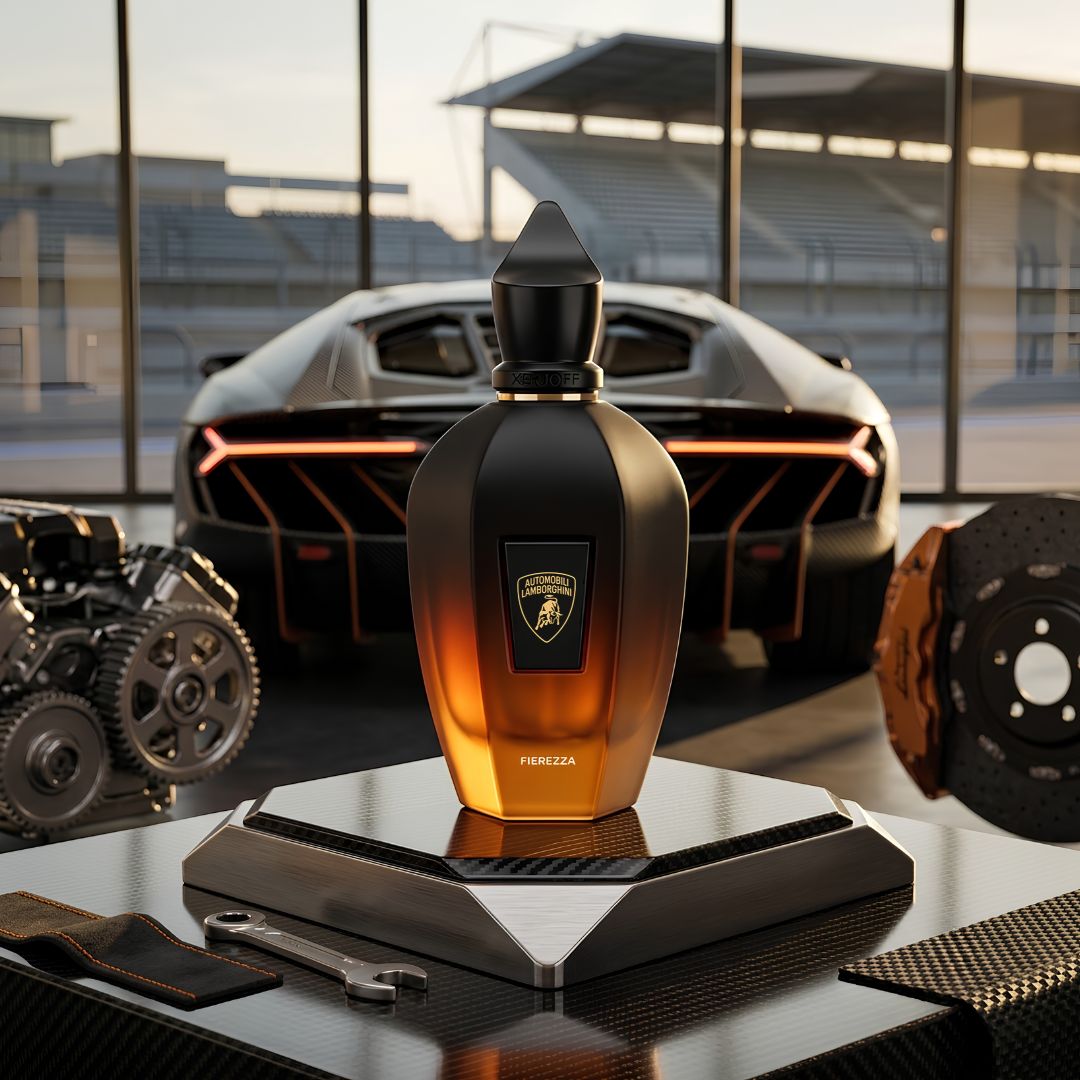 Xerjoff Lamborghini Fierezza Eau de Parfum spray 100ml bottle, luxurious fragrance with sleek packaging design.