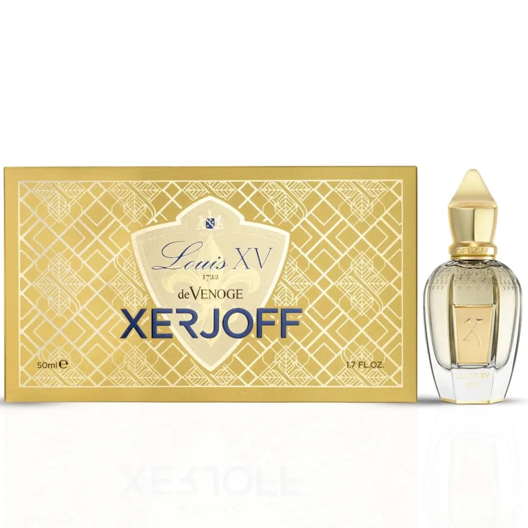 Xerjoff Louis XV 1722 De Venoge Eau de Parfum spray bottle, 50ml, featuring elegant packaging and luxurious fragrance design.
