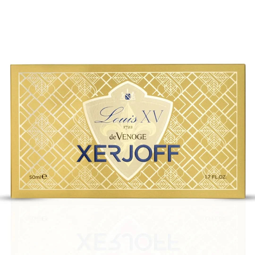 Xerjoff Louis XV 1722 De Venoge Eau de Parfum spray 50ml in elegant bottle, showcasing luxurious fragrance design.