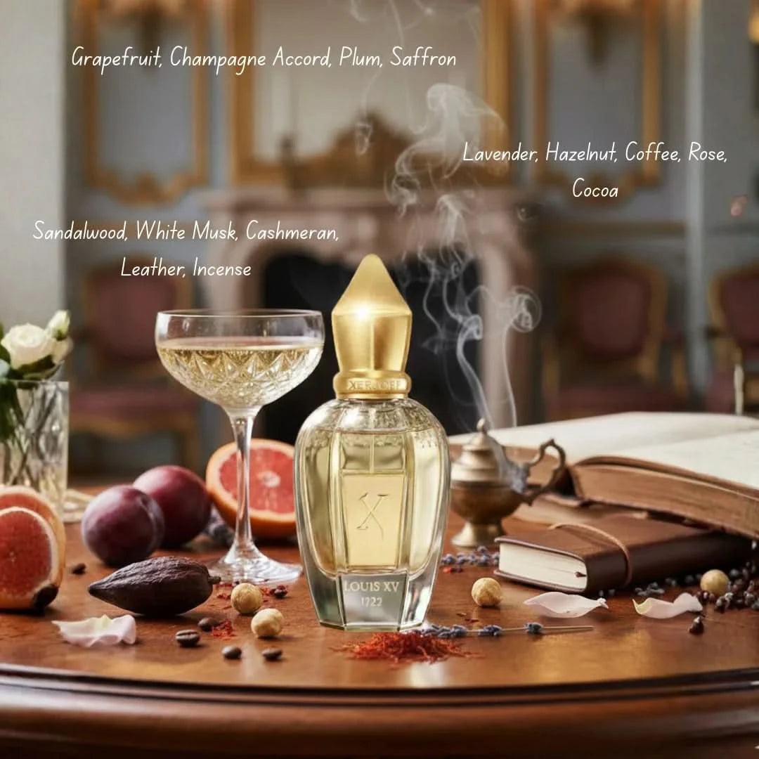 Xerjoff Louis XV 1722 De Venoge Eau de Parfum spray bottle, 50ml, elegant packaging, showcasing the luxury fragrance.