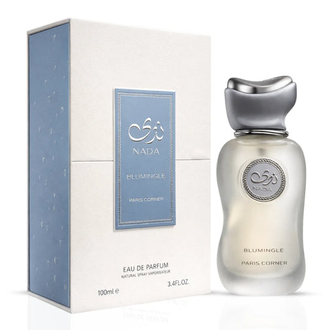 Nada Blumingle Eau De Parfum Spray by Paris Corner, 100ml bottle, elegant glass design with floral and citrus accents visible.
