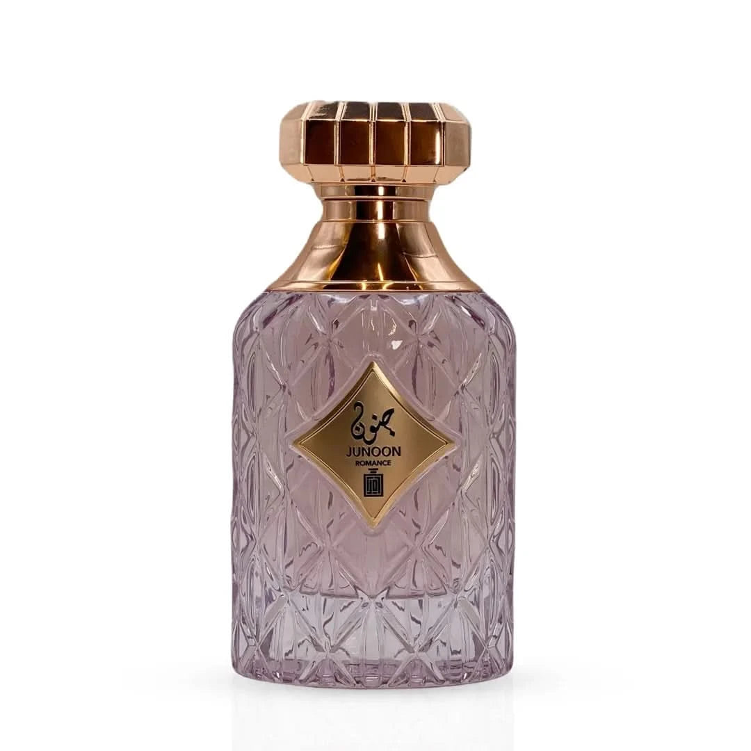 Aura Fragrances Junoon Romance Eau De Parfum spray 100ml bottle, elegant design, showcasing the fragrance container.