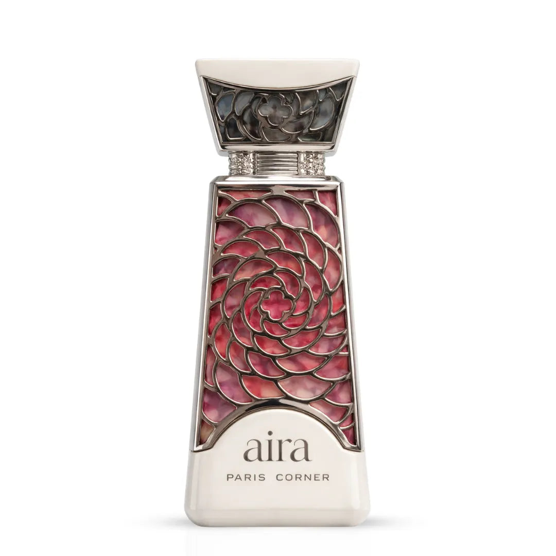 Aira Eau De Parfum Spray by Paris Corner, 100ml bottle with elegant packaging, showcasing the perfume's stylish design.