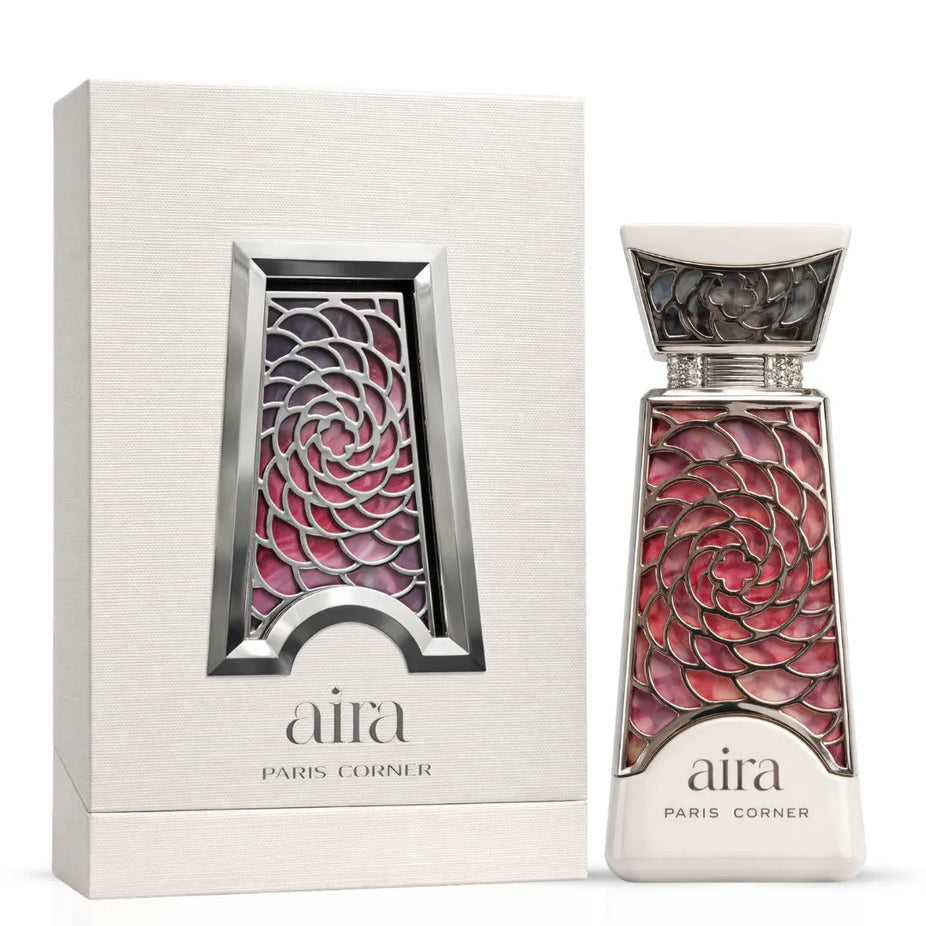 Aira Eau De Parfum Spray by Paris Corner, 100ml bottle with elegant packaging, showcasing the perfume's luxurious design