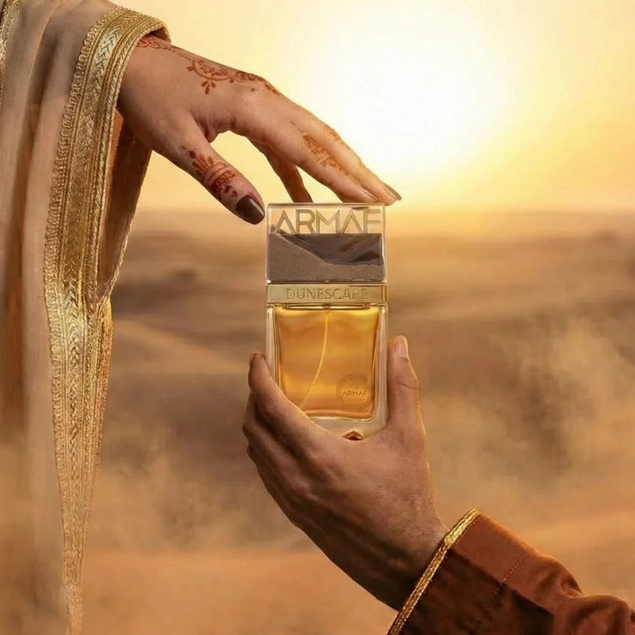 Armaf Dunescape Eau de Parfum spray 100ML with elegant bottle design, showcasing the luxurious fragrance packaging.