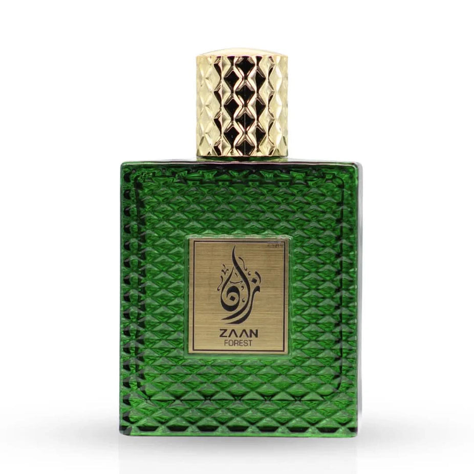 Aura by Aura Zaan Forest Eau De Parfum Spray 100ml showing the elegant perfume bottle with green and earthy tones.