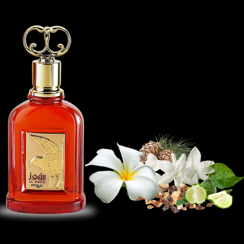 Zimaya Al Fouz Eau De Parfum spray, 100ml, floral and woody fragrance for men and women, long-lasting scent.