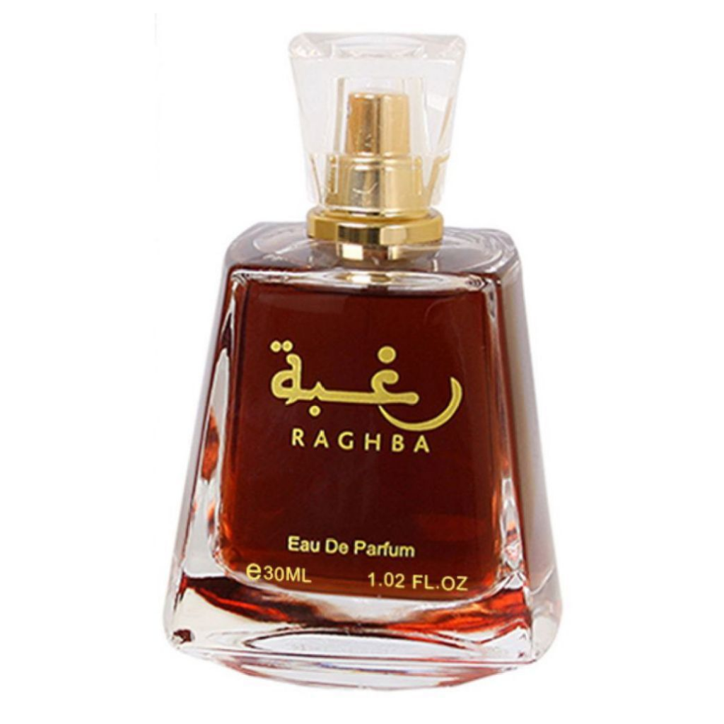 Raghba for Women EDP - 30ML (1.0 oz) (with velvet pouch)  by Lattafa - Intense Oud