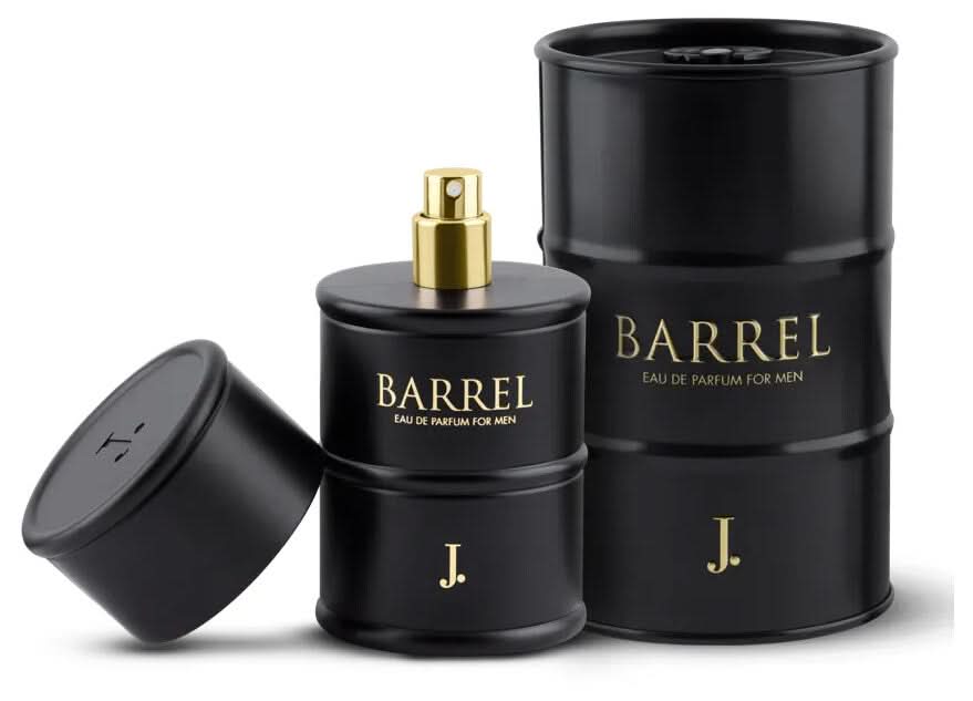 Junaid Jamshed men's 100ml Eau De Parfum bottle with a sleek barrel design, showcasing the elegant fragrance packaging.