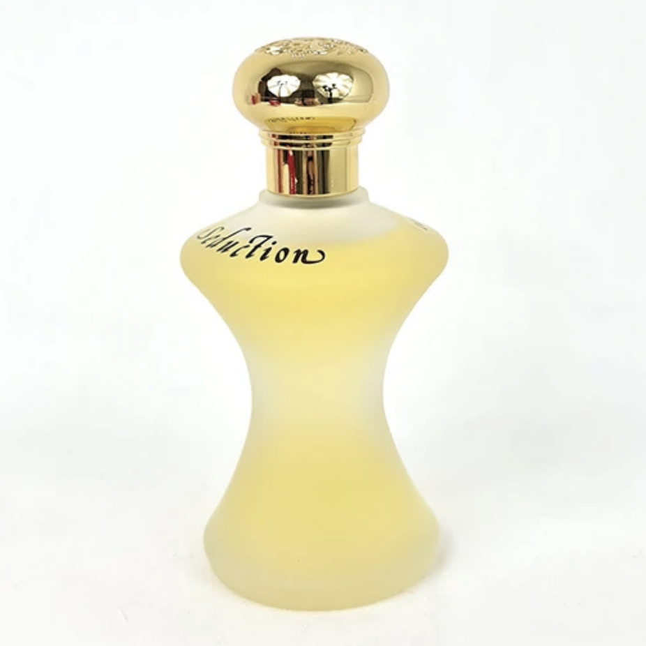 Rasasi Seduction for Women EDP 75ML in a velvet pouch, featuring a floral and oriental fragrance with elegant packaging.